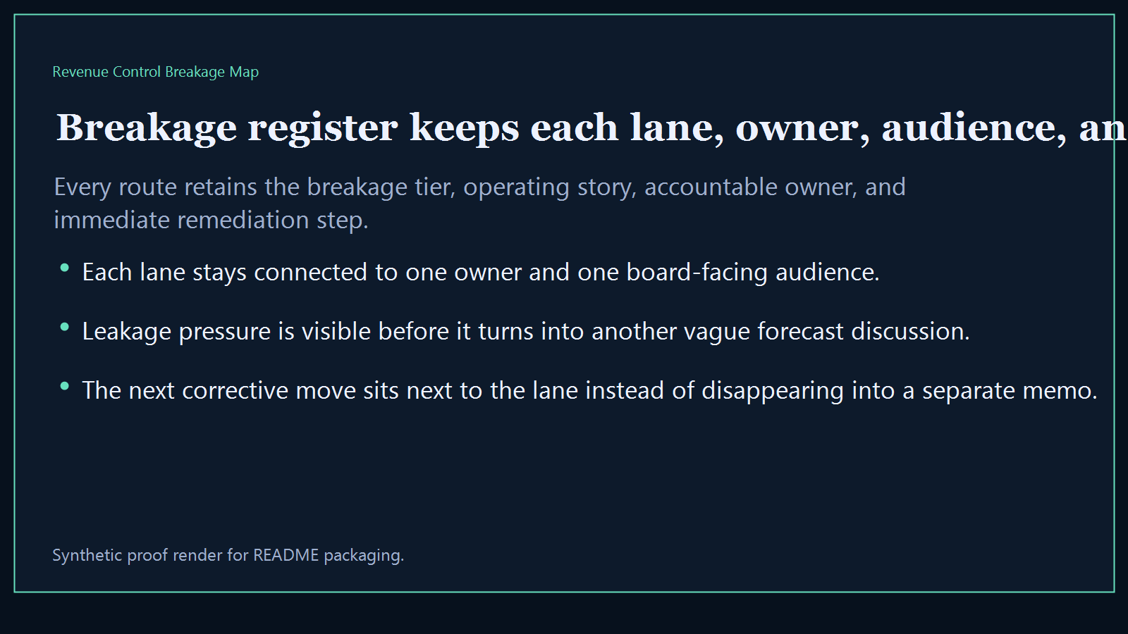 Breakage register